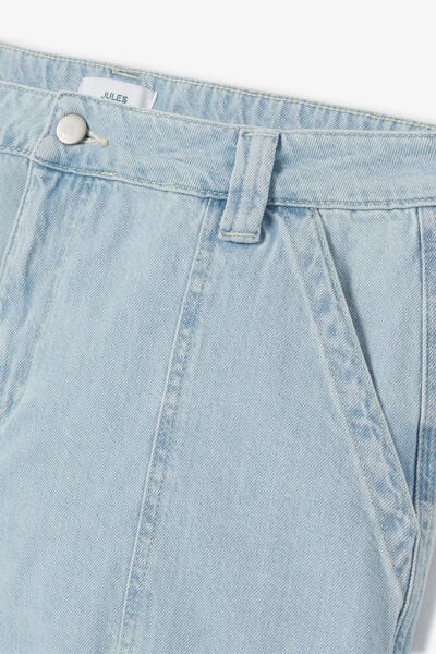 Short en jean poches plaquées charpentier