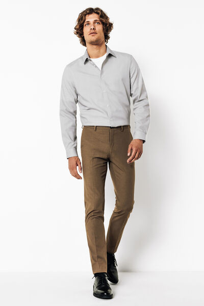 Chemise sans repassage en coton rayée regular