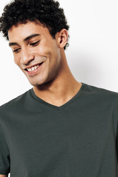 Tee shirt col V en coton