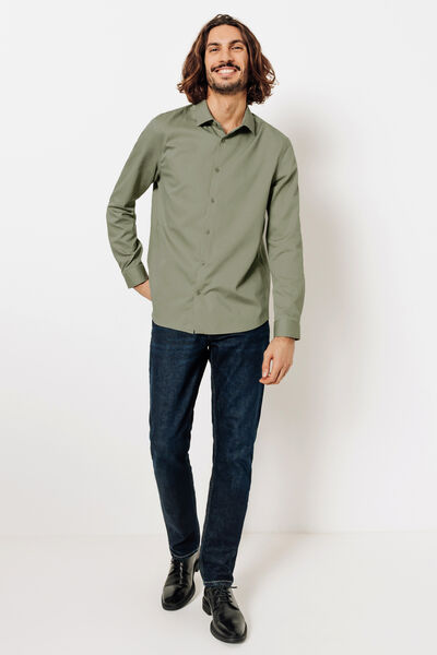 Chemise sans repassage en coton