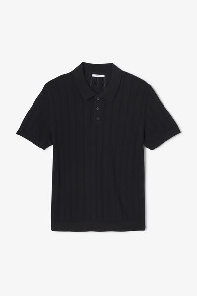Polo en maille jeux de points fantaisie