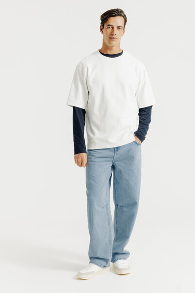 Pantalon Denim Bleu moyen