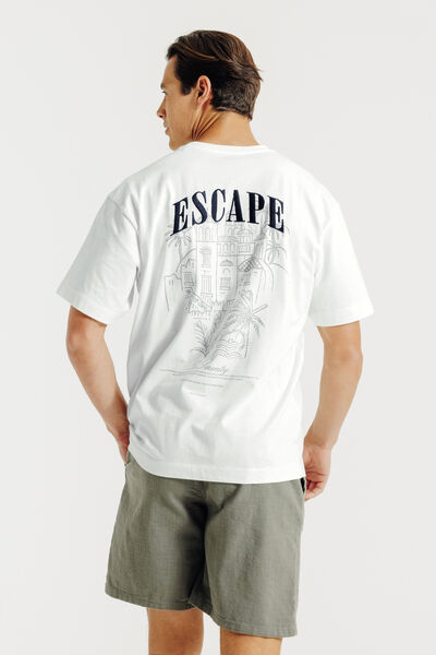 Tee shirt imprimé devant dos paysage