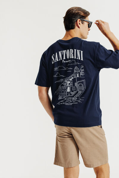 Tee shirt imprimé devant dos paysage