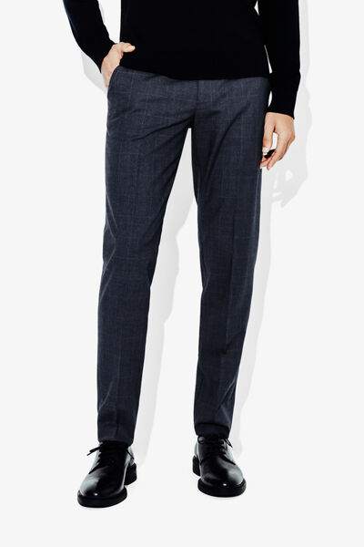 Slim fit geruite kostuumbroek