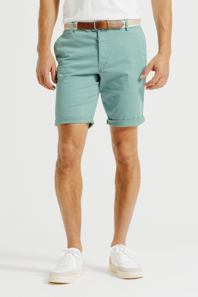 Bermuda chino uni avec ceinture