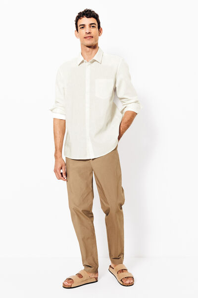 Chemise en coton lin unie