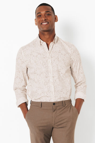 Chemise en coton imprimé floral slim