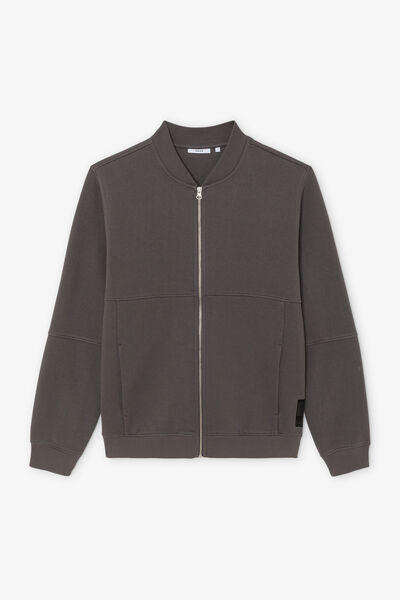 Sweat zippé matière effet délavé