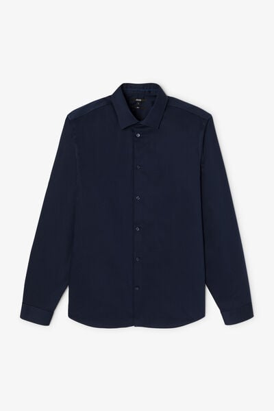 Chemise sans repassage en coton unie slim
