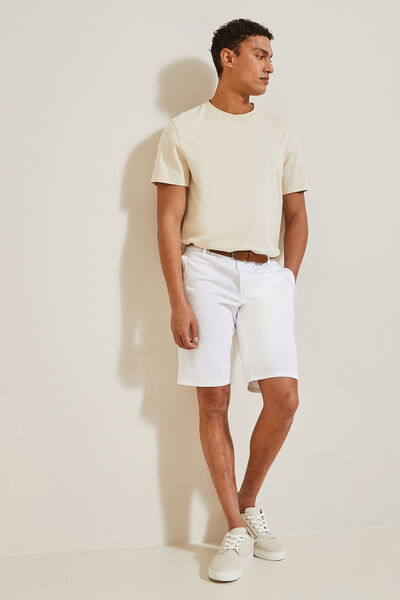 Bermuda chino uni avec ceinture