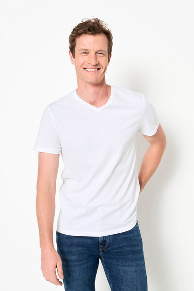 Tee shirt col V en coton