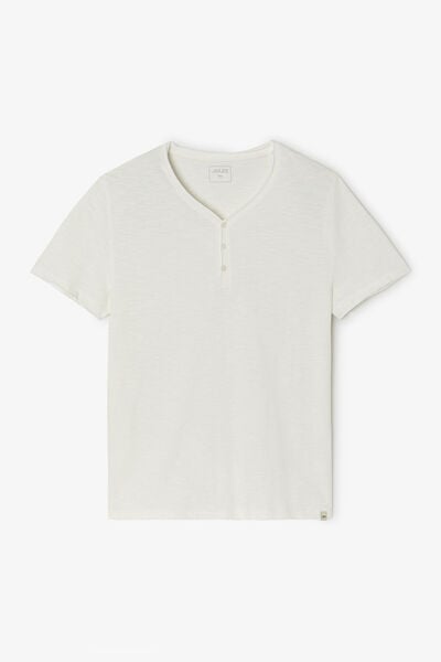 Tee shirt col tunisien matière flammée