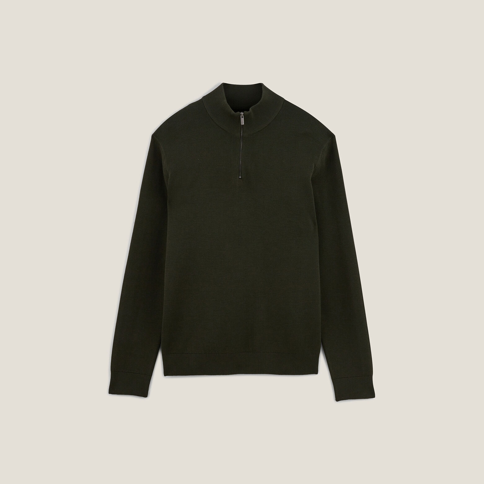 Pull col montant demi zippé