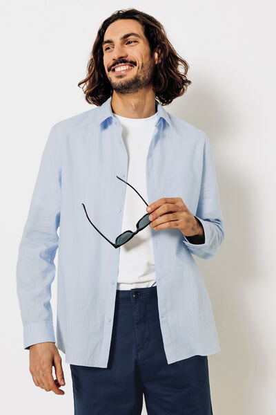 Chemise en coton lin unie