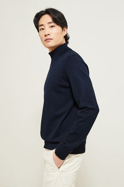 Pull col roulé