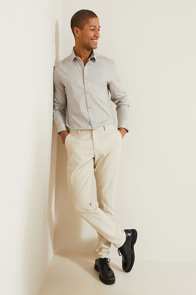 Chemise slim unie coton biologique