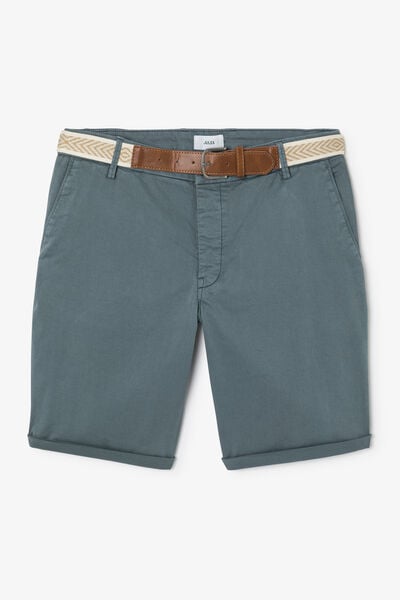 Bermuda chino uni avec ceinture