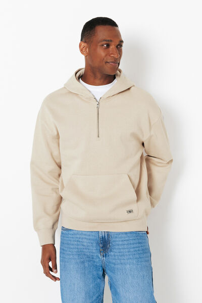Sweat à capuche col zippé
