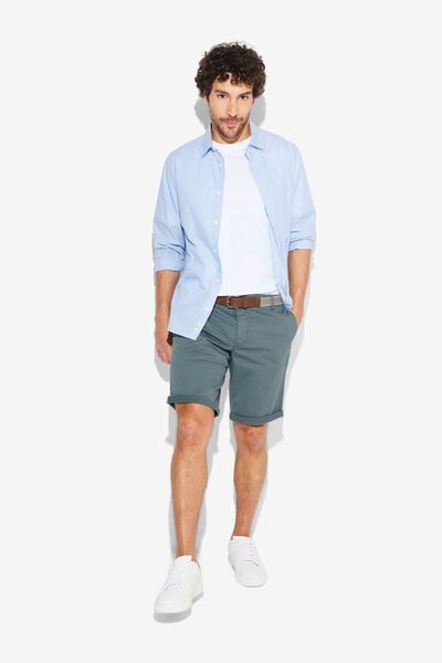 Bermuda chino uni avec ceinture