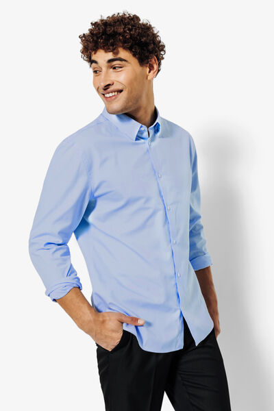 Chemise slim unie coton repassage facile