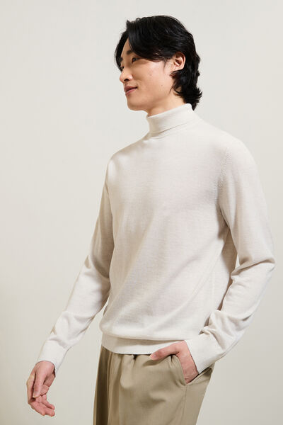 Pull col roulé mérinos
