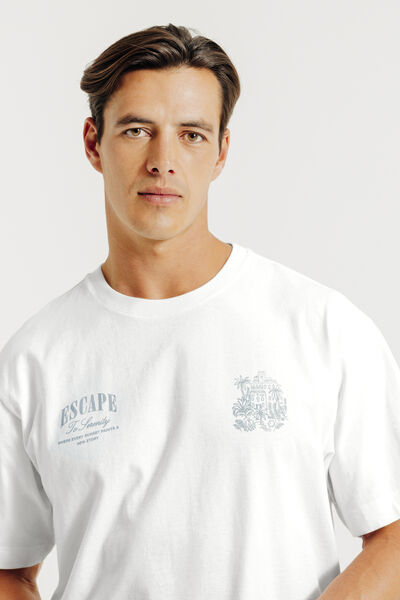 Tee shirt imprimé devant dos paysage