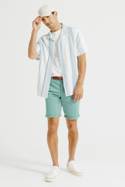 Bermuda chino uni avec ceinture