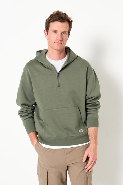 Sweat à capuche col zippé
